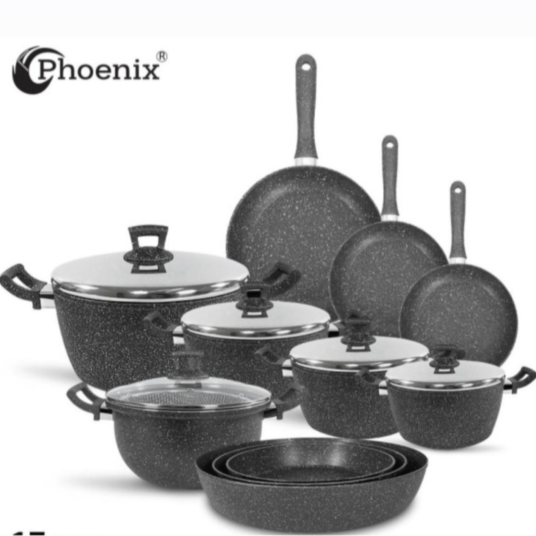 Phoenix Premium Non-Stick Cookware Set – Complete Kitchen Pots & Pans Set | Durable, Easy Clean | Free Shipping