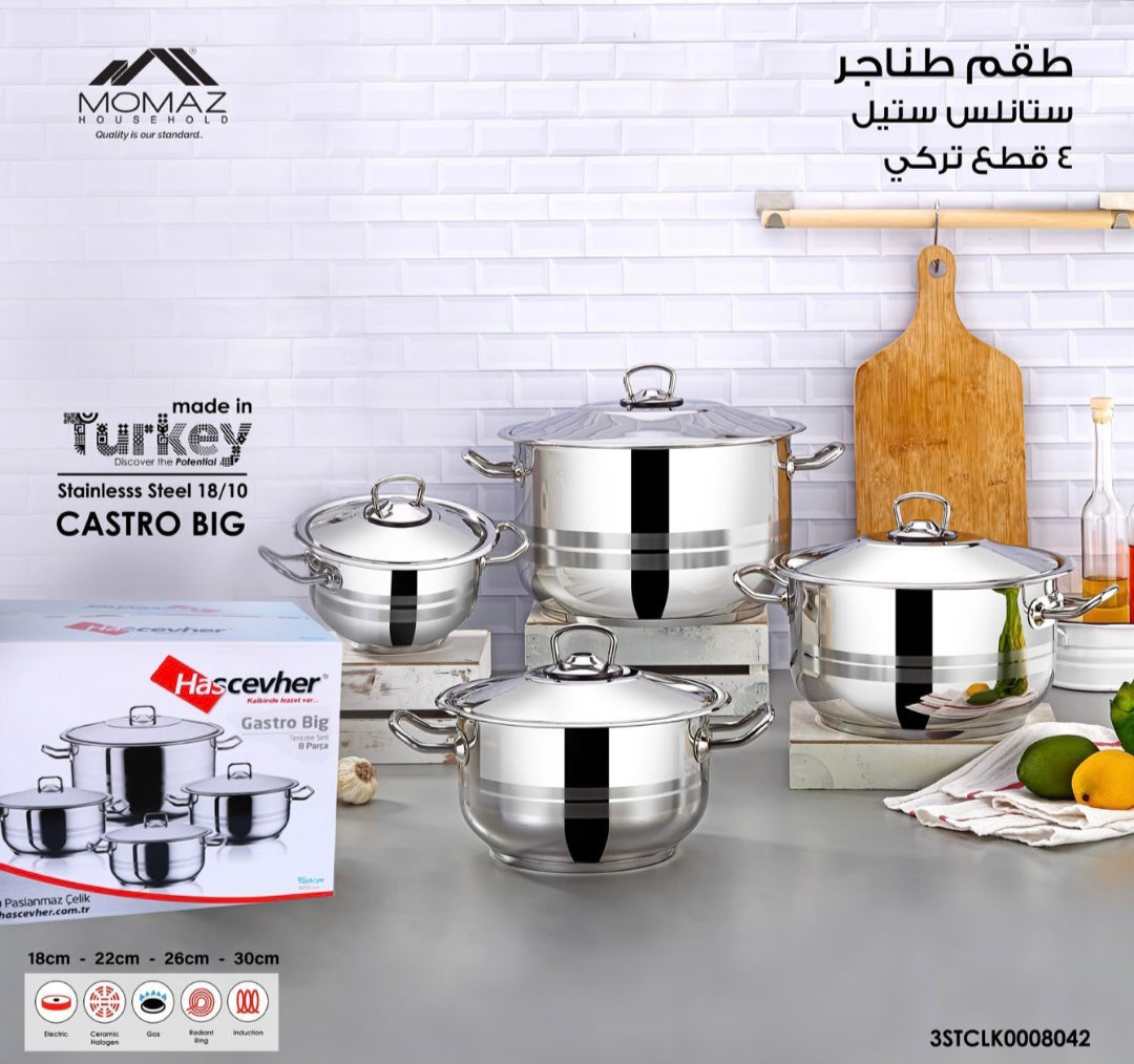 4 PCS Stainless Cookware Set
