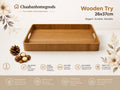 Wooden Serving Tray with Handles – 26x37CM Decorative Organizer Tray