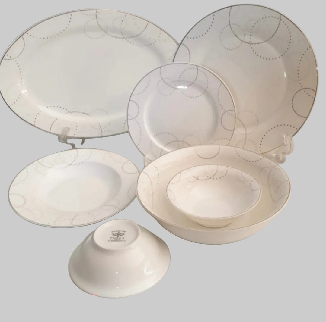 Phoenix 26-Piece Dinnerware Set – Luxury Gold Rim Collection (4 Designs)